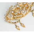 brosa victorian revival. XL . perle & cristale. gold plated